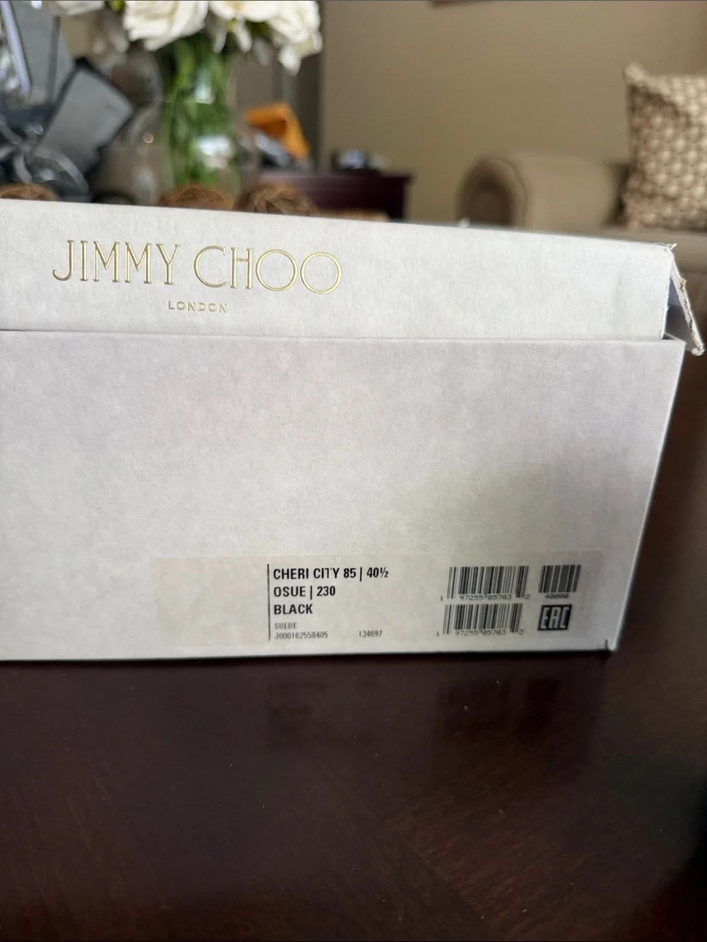 Jimmy Choo Black Suede Crystal-Buckle Block Heel Sandals nwt size 40.5 - Picture 2 of 10